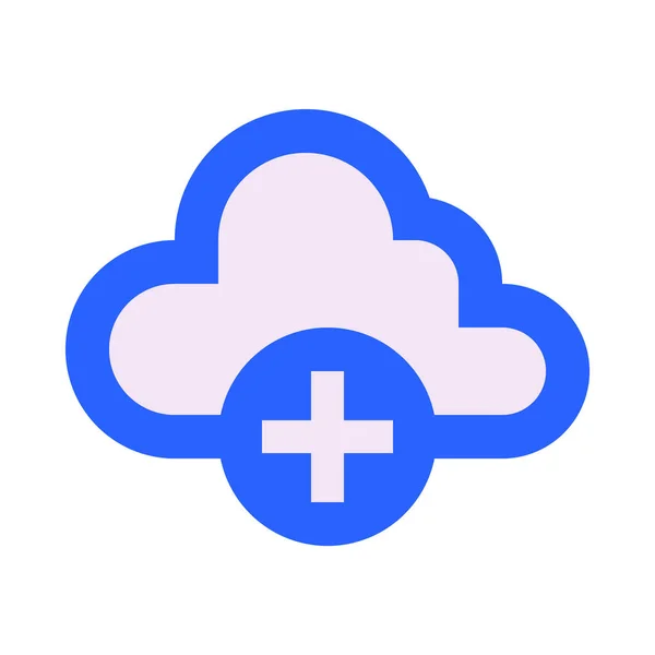 Cloud Add Simple Icon Vector Illustration — Stock Vector