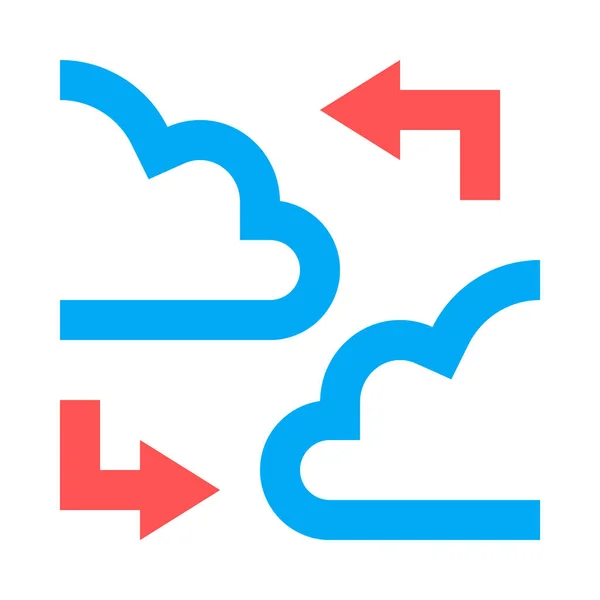 Σύννεφο Σύννεφα Σύνδεση Ανταλλαγή Απλό Εικονίδιο Δεδομένων Διανυσματική Απεικόνιση — Διανυσματικό Αρχείο