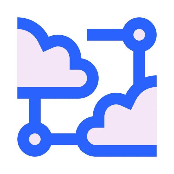 Chmura Chmury Drut Połączenie Dostęp Prostej Ikony Ilustracja Wektora — Wektor stockowy
