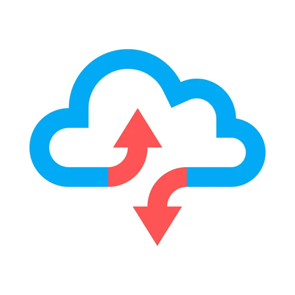 Cloud Uitwisseling Laden Downloaden Eenvoudige Pictogram Vector Illustratie — Stockvector