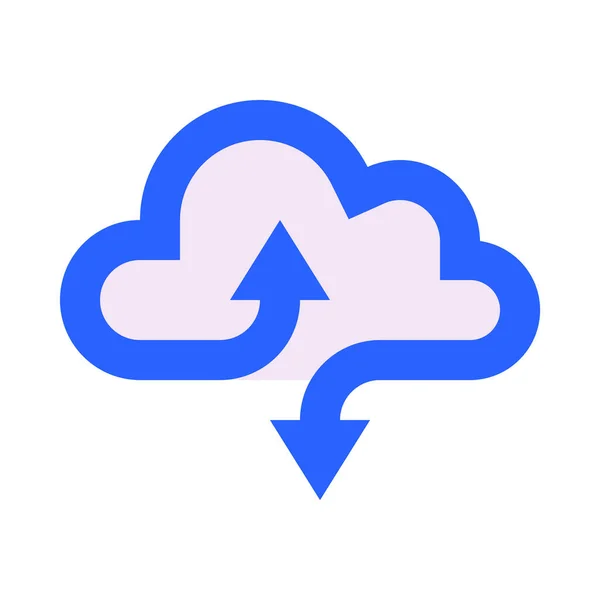 Cloud Exchange Loading Download Simple Icon Vector Illustration — Stock Vector