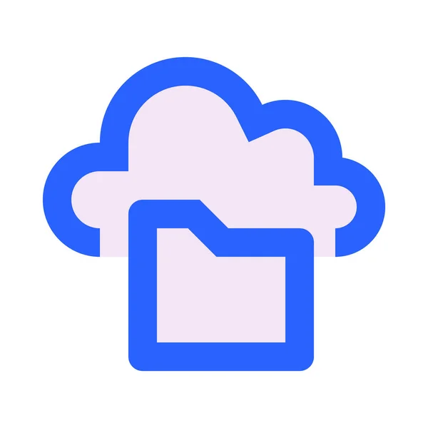 Cloud Map Toegang Tot Eenvoudige Pictogram Vector Illustratie — Stockvector