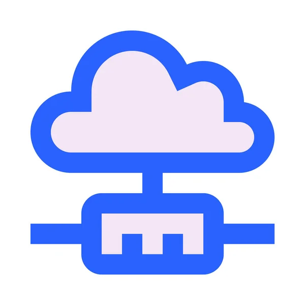 Cloud Server Wire Connection Acces Simple Icon Vector Illustration — Stock Vector