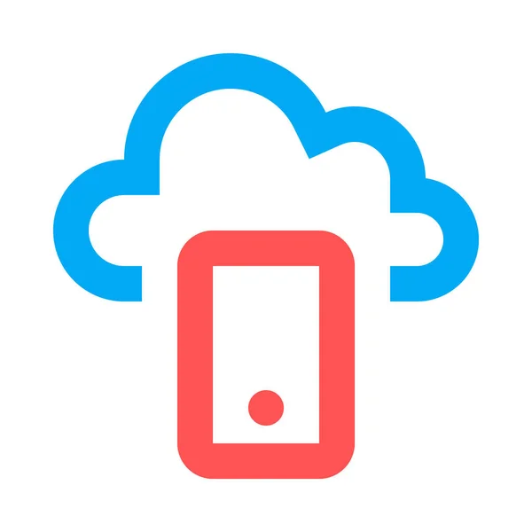 Chmura Smartfon Dostęp Prostej Ikony Ilustracja Wektora — Wektor stockowy