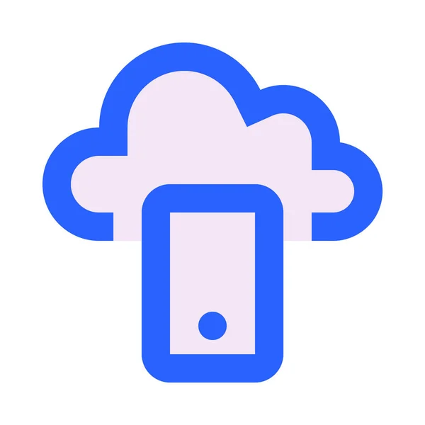 Σύννεφο Smartphone Πρόσβαση Απλό Εικονίδιο Διανυσματική Απεικόνιση — Διανυσματικό Αρχείο
