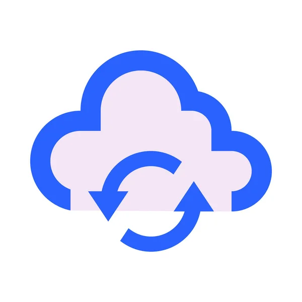 Σύννεφο Συγχρονισμός Ανανέωση Απλό Εικονίδιο Διανυσματική Απεικόνιση — Διανυσματικό Αρχείο