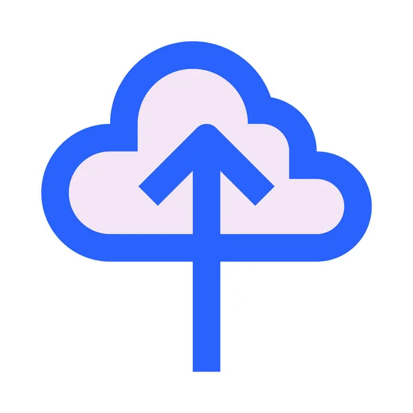Σύννεφο Εκφόρτωση Απλό Εικονίδιο Διανυσματική Απεικόνιση — Διανυσματικό Αρχείο
