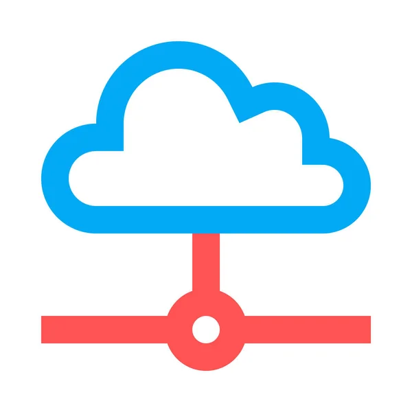 Cloud Draad Verbinding Toegang Tot Eenvoudig Icoon Vectorillustratie — Stockvector