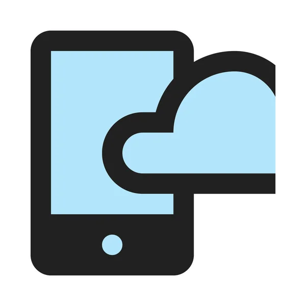 Apparaten Mobiel Smartphone Cloud Cloudopslag Eenvoudig Pictogram Vectorillustratie — Stockvector