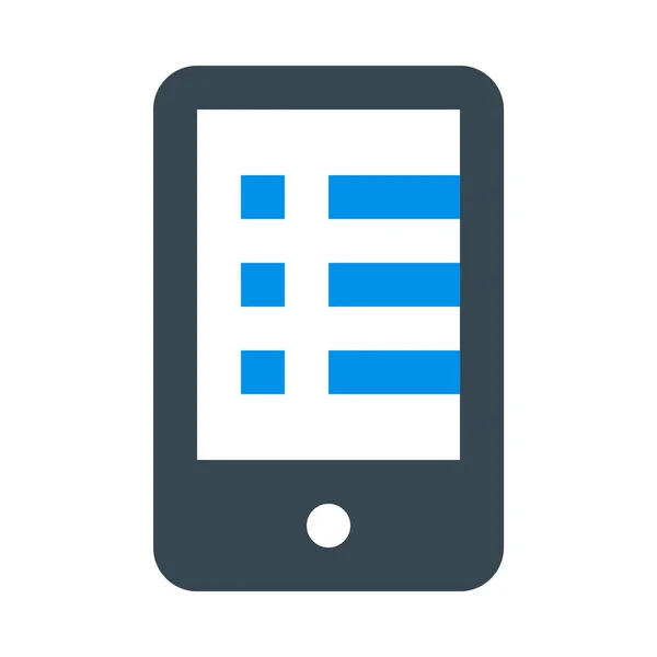 Toestellen Mobiel Smartphone Lijst Schema Dienstregeling Eenvoudig Pictogram Vectorillustratie — Stockvector