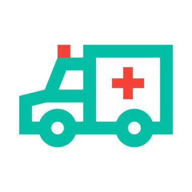 Ambulans aracı, minimalist vektör çizimi