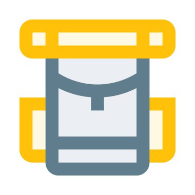 Yuvarlak sırt çantası, minimal vektör illüstrasyonu