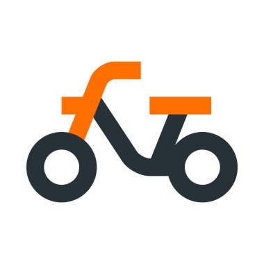 turuncu ve gri bisiklet, minimalist vektör çizimi