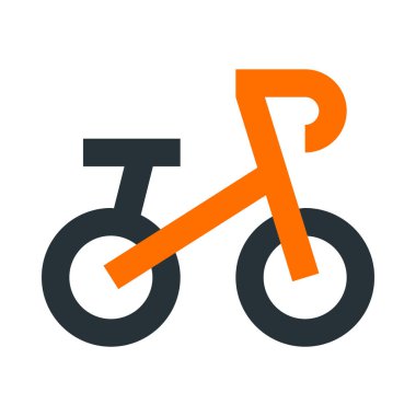 turuncu ve gri bisiklet, minimalist vektör çizimi