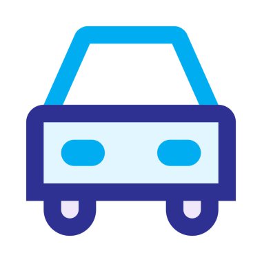 Araç ön görünümü, vektör minimalist illüstrasyon