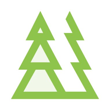 Orman, ahşap, ağaçlar, minimalist vektör çizimi