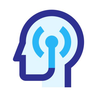 Kafa, beyin, anket, steteskop, minimalist vektör çizimi