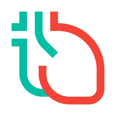 Kalp, iç organ, minimalist vektör çizimi