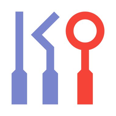 Tıbbi araçlar, dişçi, doktor, araçlar, minimalist vektör illüstrasyonu