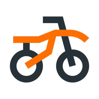 Motosiklet, iki tekerlekli, minimalist vektör çizimi