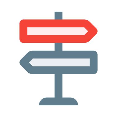 Yol işareti, basit simge, vektör illüstrasyonu