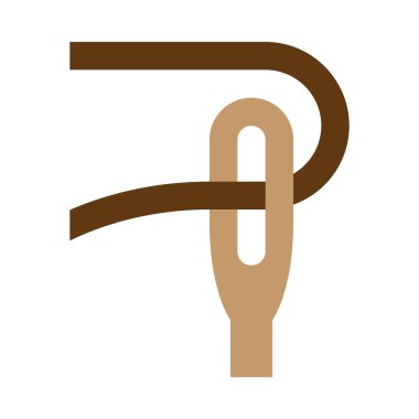 Dikiş, dikiş, iğne, iplik, basit simge, vektör illüstrasyonu