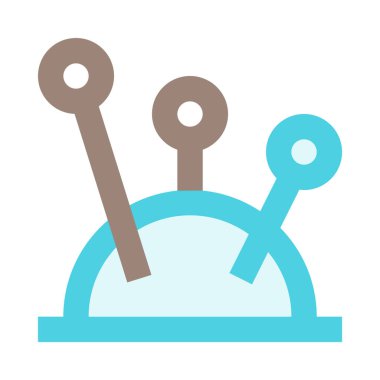 Dikiş, dikiş, iğne, ped, yastık, basit simge, vektör illüstrasyonu