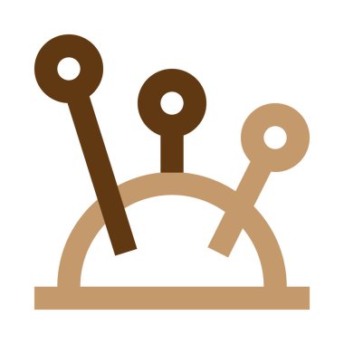 Dikiş, dikiş, iğne, ped, yastık, basit simge, vektör illüstrasyonu