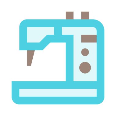 Dikiş, dikiş, dikiş makinesi, basit simge, vektör illüstrasyonu