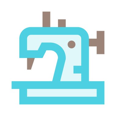 Dikiş, dikiş, dikiş makinesi, basit simge, vektör illüstrasyonu