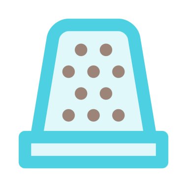 Dikiş, dikiş, yüksük, basit simge, vektör illüstrasyonu