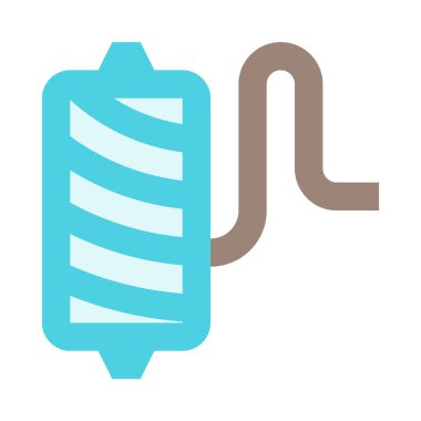 Dikiş, dikiş, iplik, makara, iğne, basit simge, vektör illüstrasyonu