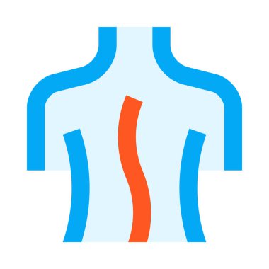 Omurga, omurga, eğrilik, vücut, basit simge, vektör illüstrasyonu