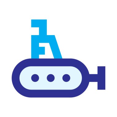 Denizaltı, tekne, periskop, basit simge, vektör çizimi