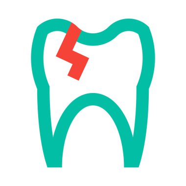 Diş, kareler, basit simge, vektör illüstrasyonu