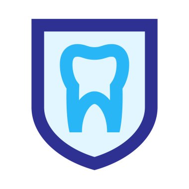 Diş, kalkan, koruma, koruma, basit simge, vektör illüstrasyonu