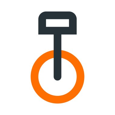 Tek tekerlekli bisiklet, basit simge, vektör illüstrasyonu 