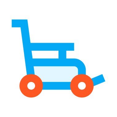 Tekerlekli sandalye, basit simge, vektör illüstrasyonu