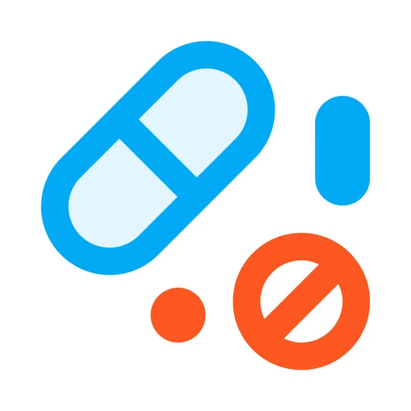 Pillole Farmaci Semplice Icona Illustrazione Vettoriale — Vettoriale Stock