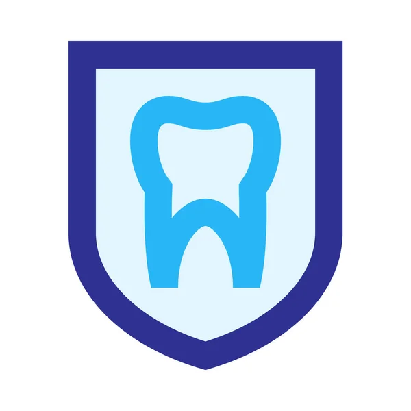 Зуб Щит Защита Защита Простая Иконка Векторная Иллюстрация — стоковый вектор