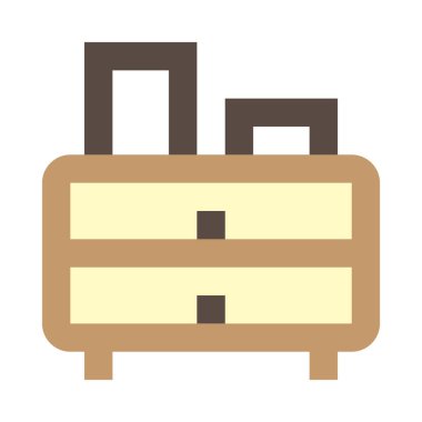 Çekmece, çekmece, büro, tuvalet, mobilya basit simge, vektör illüstrasyonu