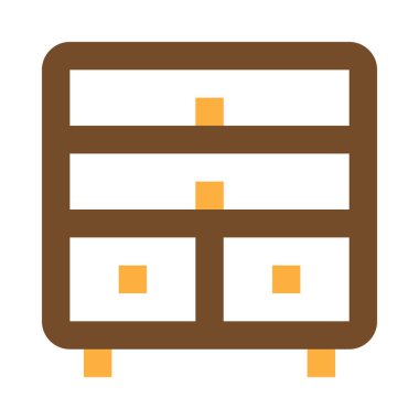 Çekmece, çekmece, büro, tuvalet, mobilya basit simge, vektör illüstrasyonu