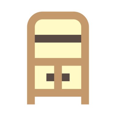 Dolap, basit simge, vektör illüstrasyonu