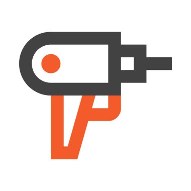 Matkap, tornavida, basit simge, vektör illüstrasyonu