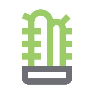 Kaktüs saksıda, minimalist vektör illüstrasyonu