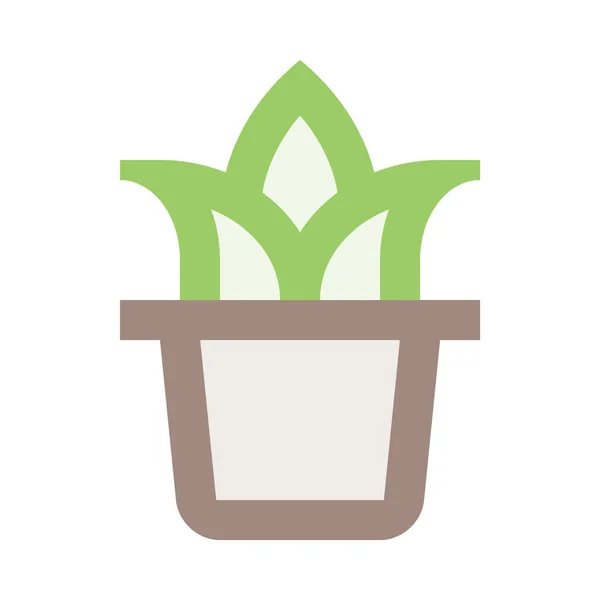Zielona Roślina Minimalistyczna Ilustracja Wektora — Wektor stockowy