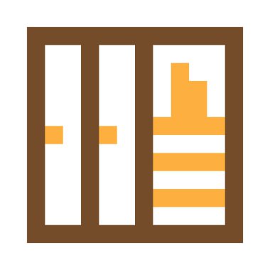 Mobilya, dolap, giysi basit simge, vektör illüstrasyonu