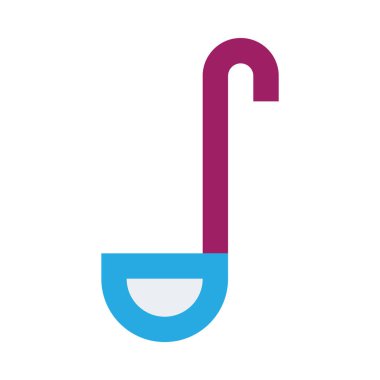 Beyaz üzerine kepçe, minimalist vektör çizimi