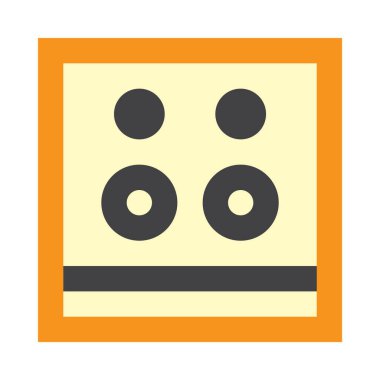 Mutfak sobası, beyaz üzerinde minimalist vektör çizimi