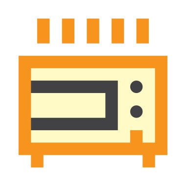 Beyaz üzerinde mikrodalga, minimalist vektör çizimi